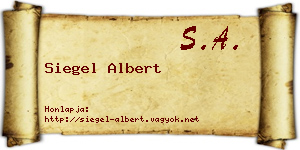 Siegel Albert névjegykártya